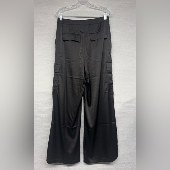 Gabrielle Union Black Satin Wide Leg Pants - Size Medium- NWT - Picture 4 of 5